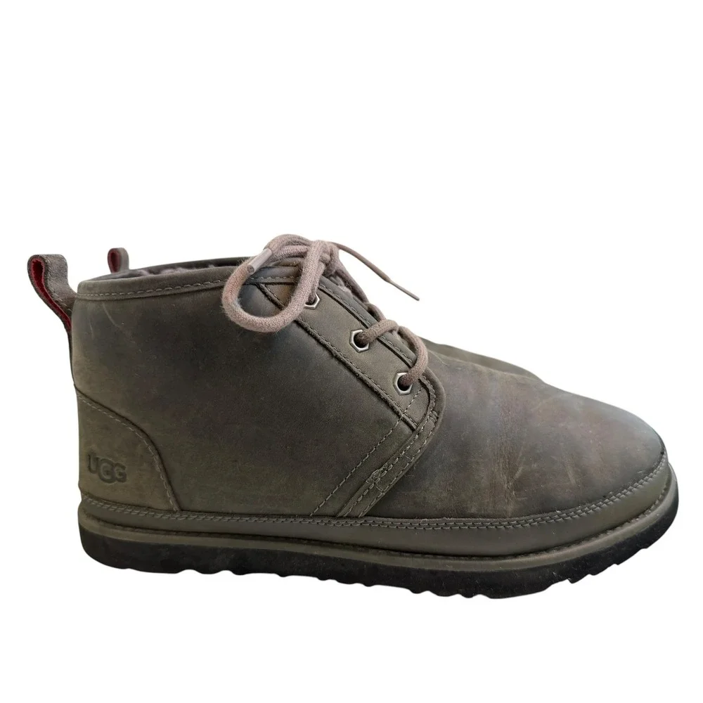 UGG Mens Neumel Waterproof Leather Boots Grizzly Brown Size 9 Fall Winter